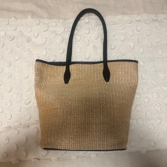 Madewell Leather-Trimmed Straw Tote - Picture 2 of 8